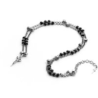 Necklace Cesare Paciotti Man Black Faceting in Silver JPCL2103V - JPCL2103V